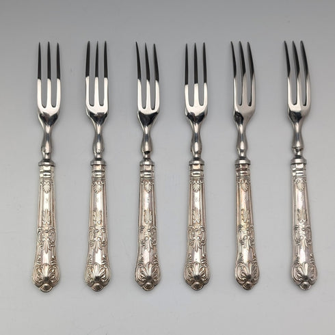 1973 年英國復古純銀手柄沙漠叉 x6 哈里森兄弟帶盒